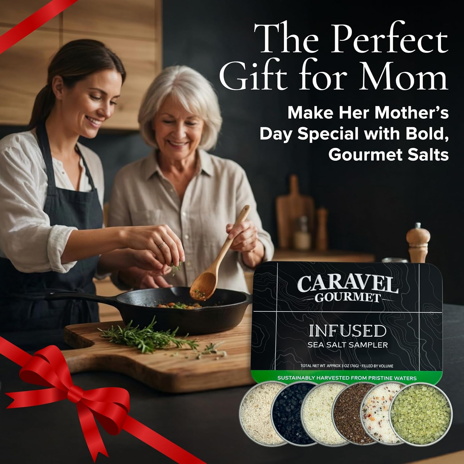 Infused Sea Salt Sampler Set – 6-Flavor Cooking Salts Bundle